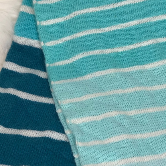 Merona Striped Teal Green Scarf - Picture 6 of 6